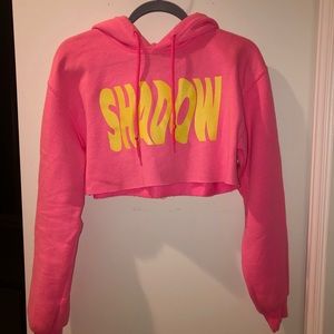 Shadow Hill Neon Pink Cropped Hoodie